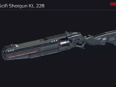 Scifi Shotgun KL 228 Low-poly 3D model