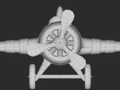 Cartoon Plane Low-poly 3D model Low-poly 3D model