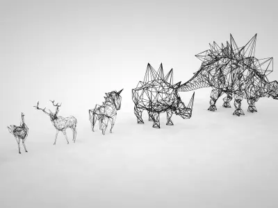  Animal abstract Low-poly 3D model