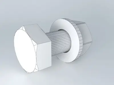 M 12 x 30 mm hex head screw DIN 933 Free 3D model