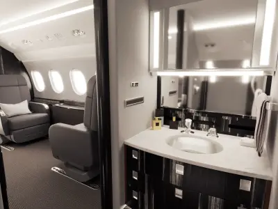 Buisiness jet interior Black 3D model