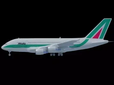 High Detailed Alitalia Airbu a380  3D model
