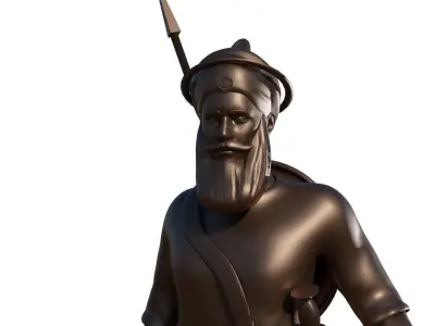 Sikh Warrior Bronze Statue Nihang 3D model