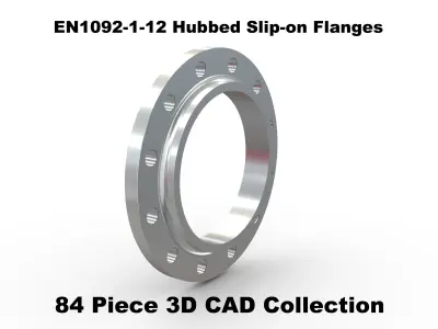EN1092-1-12 Hubbed Slip-on Flanges 3D model