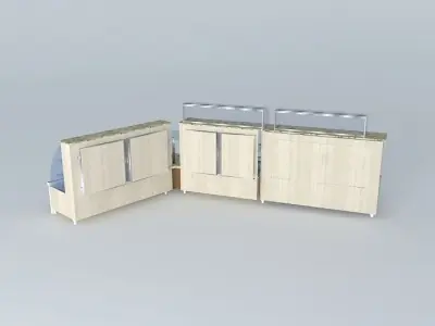 Kit809L Curved Glass Exhibitors Free 3D model
