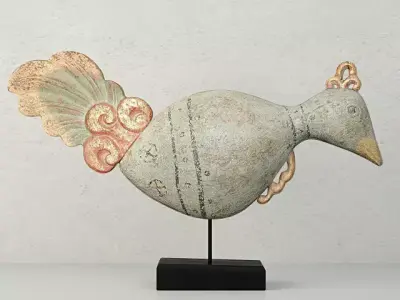 Antique Bird on Stand by Jeffan 3D model