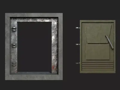 Bunker Door Low-poly 3D model