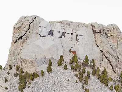 Mount Rushmore Low-poly 3D model