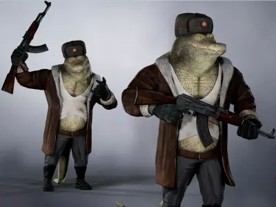 Bored Crocodile Low-poly 3D model