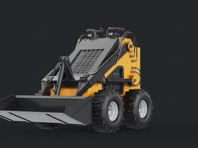 Skid Steer Loader Mini Yellow 3D model purchase