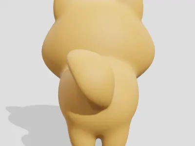 Cute Pomeranian dog  Low-poly 3D model