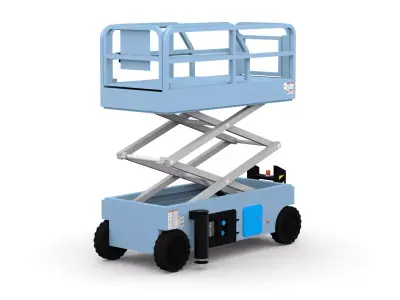 Rigged Scissor Lift Aerial Work Platform - Low Poly Low-poly 3D model