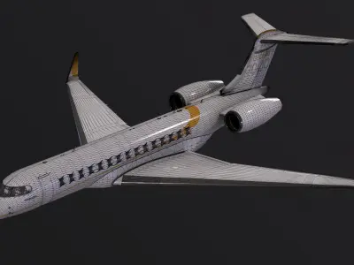 Bombardier global 7000 Low-poly 3D model