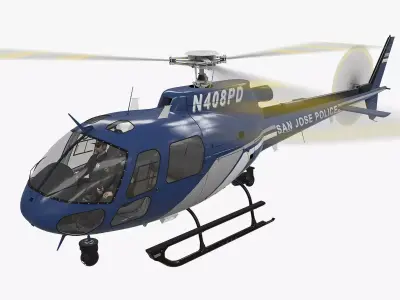AS-350 San Jose Police Animated Low-poly 3D model