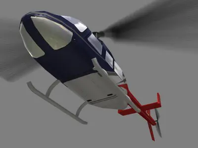 Jet Ranger V5 Helicopter Low-poly 3D model