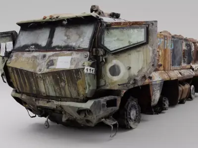 destroyed russian KAMAZ-63968 Typhoon-K MRAP vehicle 3D model
