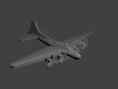 US B-17 Flying Fortress Bomber Free 3D print model