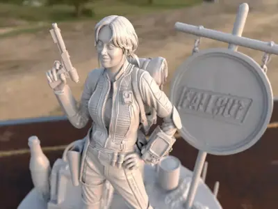 Fallout Lucy STL  Vault Girl 3D Print Figurine 3D print model