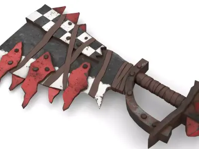 Orc Battle Axe 1 Low-poly 3D model