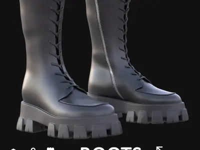 Boots 17 - All MH Bodies - UE5 Skeletons - Rigged Low-poly 3D model