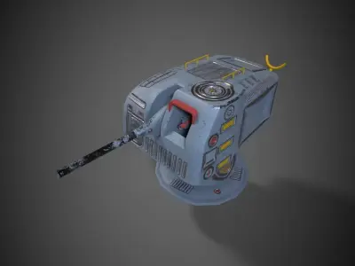 FLAK CANNON Low-poly 3D model