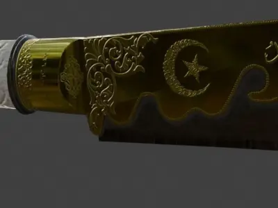 Yatagan Sword Low-poly 3D model