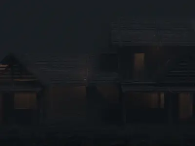 Horror Scene House Low-poly 3D model