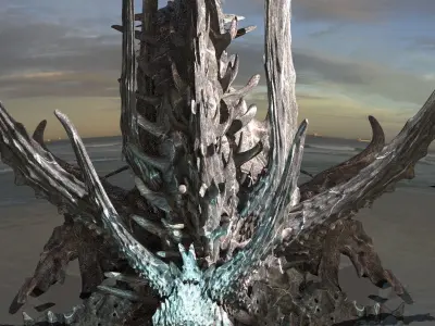 Alien Dragon God Bone Massive 2 Cliffs 3D model