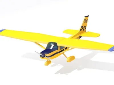 Cessna 152  Low-poly 3D model
