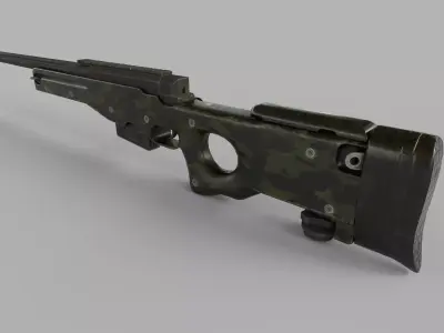 AWM Sniper Rifle Low-poly 3D model Low-poly 3D model