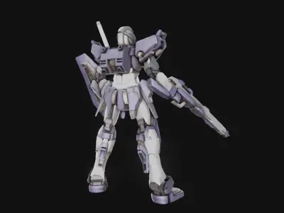 Sparrow Basic Type Gundam Low-poly 3D model