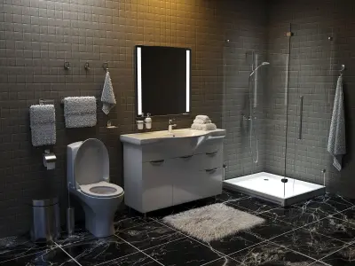 Inventory for an adjoining bathroom 3D model