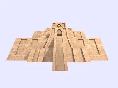 Zigurat ancient pyramid Low-poly 3D model
