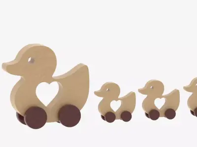 Wooden Toy Duck 3D model