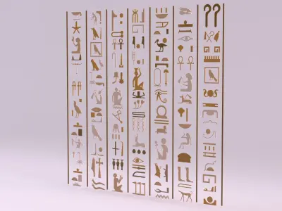 Egyptian Symbols - 007 Low-poly 3D model