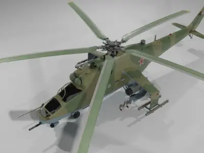 Mil Mi-24V Hind Free 3D model