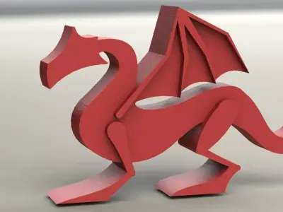 Dragon made of paper 3D print model
