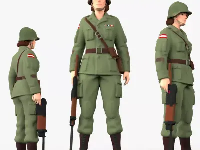 Female Toy Soldier 3D model