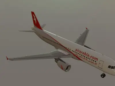 Air Arabia airbus a320-214 3D model Low-poly 3D model