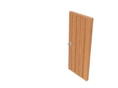  Wood Strip Door Low-poly 3D model