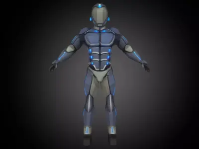 Sci-Fi Character Game Ready Low Poly Free 3D model