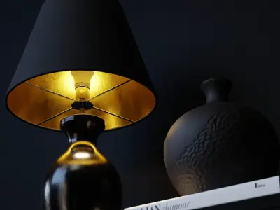  Eno Ceramic Danteur Mirror Shade Lamp Model, Black 