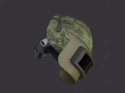 Hat Russian Army Helmet with Visor Low-poly 3D model