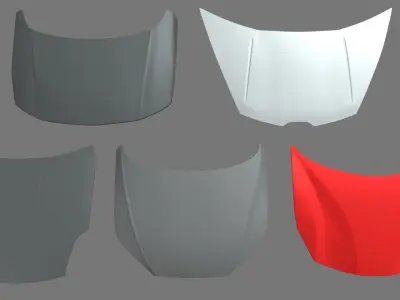 Car Bonnet Pack 01 Low-poly 3D model