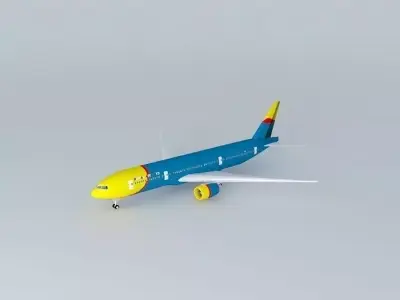 Royal Airways Boeing 777-300 with interior Free 3D model