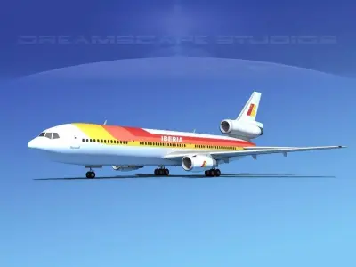 Douglas DC-10 Iberia 3D model