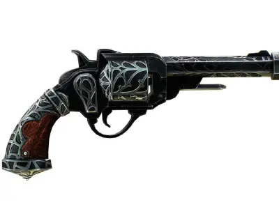 Multibarrel Short Barrel Revolver 2 Low-poly 3D model