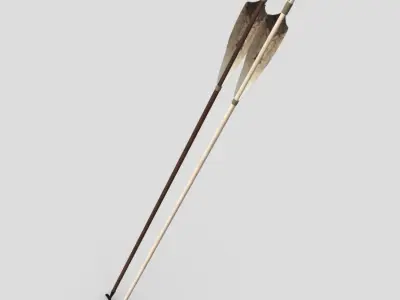 Wooden Arrow 5 Low-poly 3D model