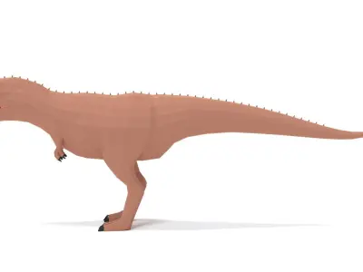 Low Poly Cartoon Carnotaurus Dinosaur Low-poly 3D model