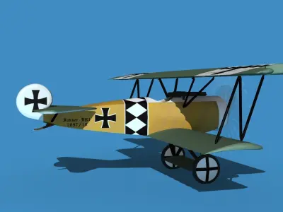 Fokker D-VI V16 3D model